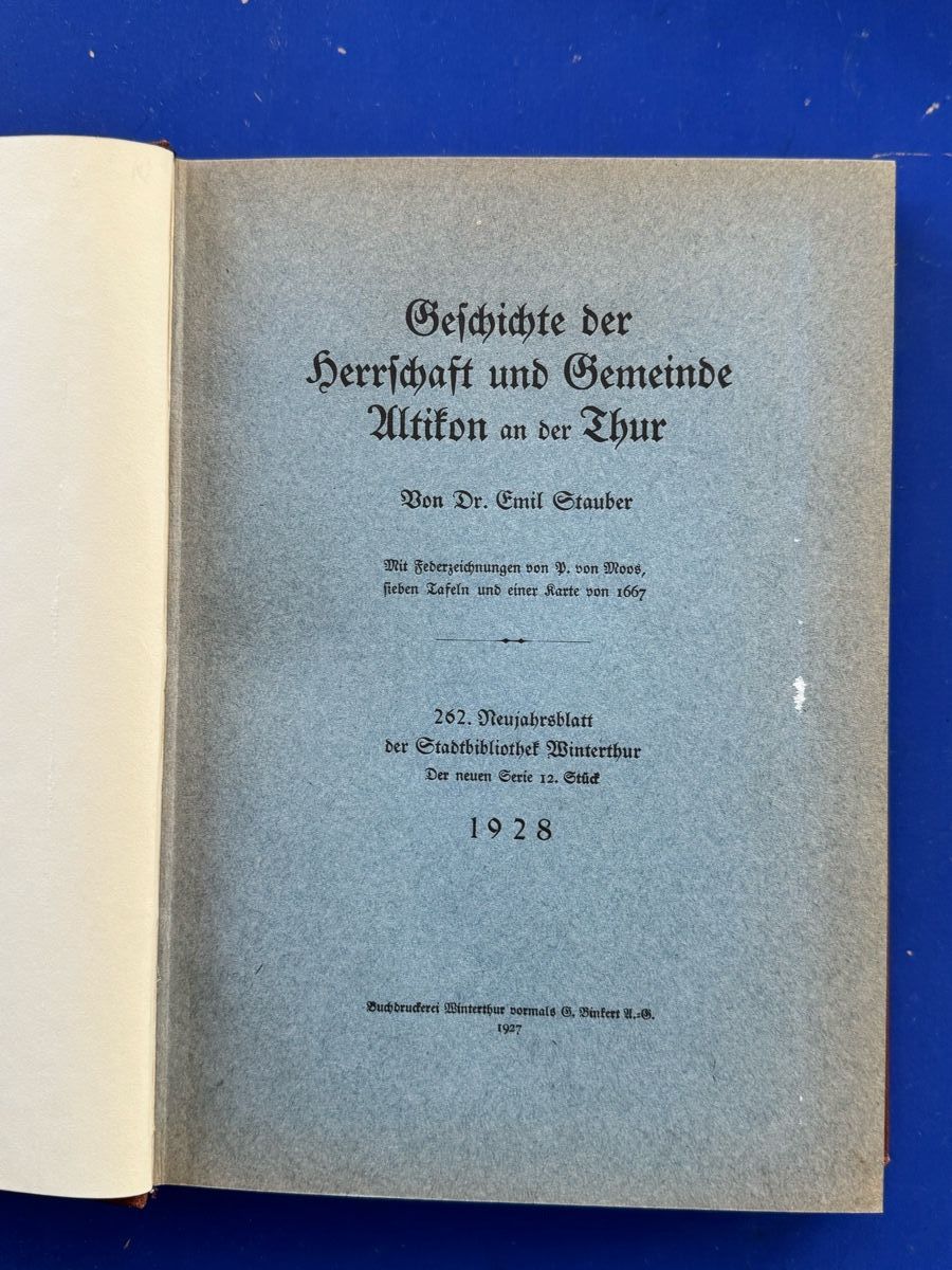 Bücher: Geschichte der Herrschaft und Gemeinde Altikon an der Thur. – Gebraucht aus Adliswil von buch_und_kunst 2