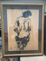 Grand Tableau Affiche d'art Nu - Qu Leilei - Cadre bois doré