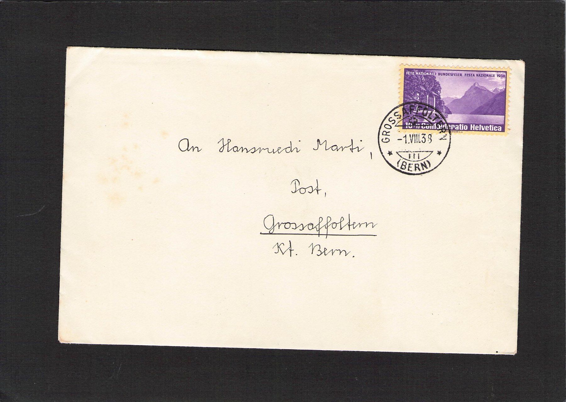 Alle Briefmarken: Bundesfeier 1938 , gel. 1. August 1938 , – Gebraucht aus Reichenburg von Pipo-67