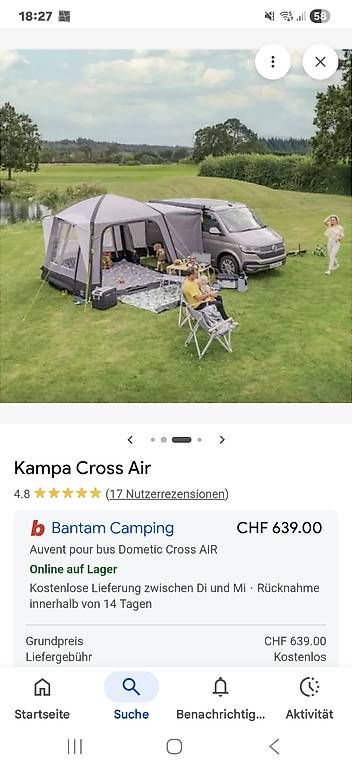 Kampa Auvents & marquises: Vorzelt von kampa Luftvorzelt – D'occasion à Ipsach par szb_cbv9