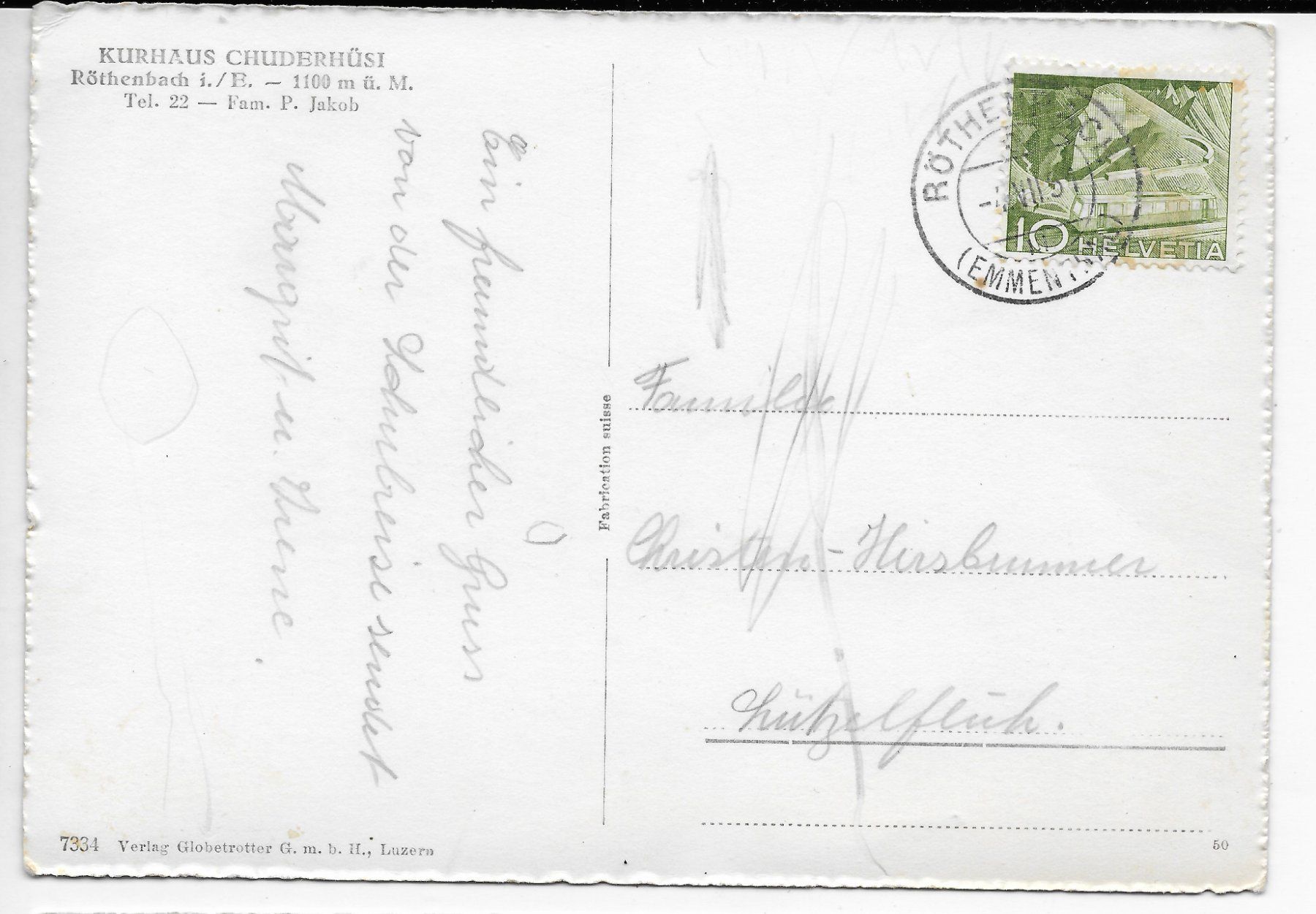 Cartoline postali: Ausblick vom Kurhaus Chuderhüsli – Usato da Hefenhofen venduto da Richsalz 1