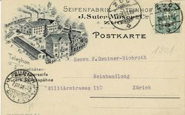 Seifenfabrick z.Steinhof ZUG Geschäftskarte ZG gel. 1901!