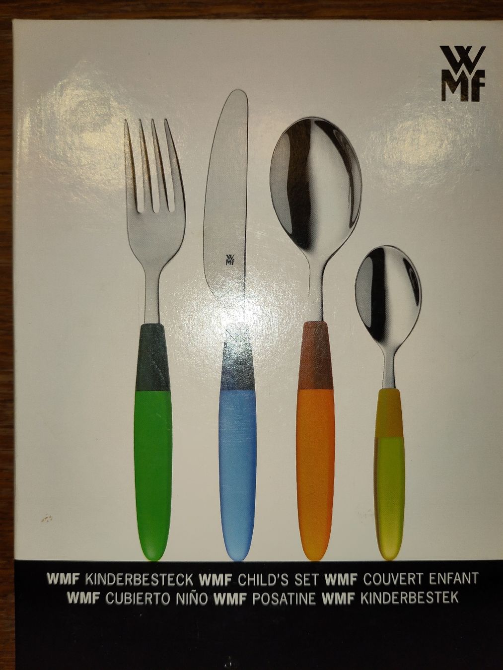 WMF Set di posate: Original farbiges WMF-Kinderbesteck 4teilig – Usato da Lanzenhäusern venduto da Kula4