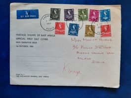 Kenya-Italia1960, Brief mit 8 Werten (9 Mark.), Elisabeth II