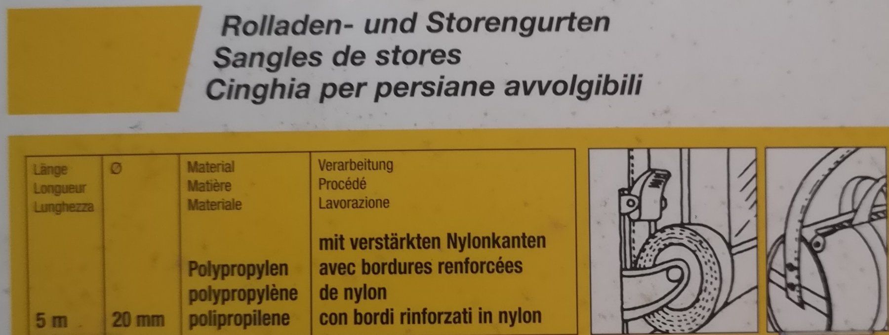 Nastri decorativi: Rolladengurt, Storengurt 5 m x 20 mm, fairer Versand – Nuovo e nell'imballaggio originale da Zürich venduto da Tanteemma369 2
