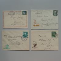 1930-1942, VIER "PRO JUVENTUTE" Minibriefli - preiswert !