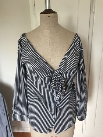 Schulterfreie Bluse gestreift