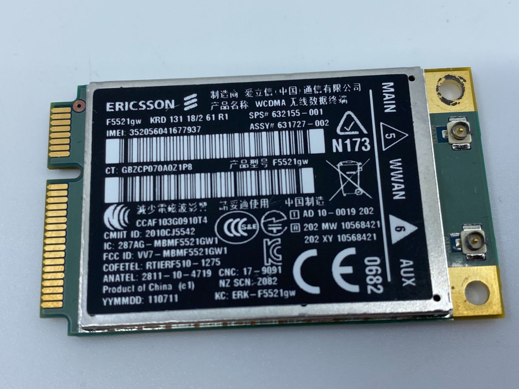 Modem & Router: Ericsson WWAN Modul F5521qw Mini PCIe – Usato da Langwiesen venduto da Restposten-24 2