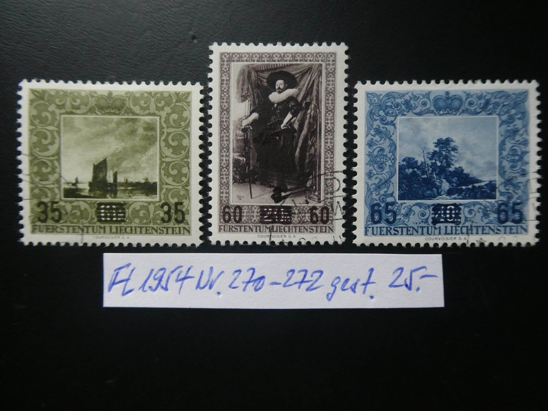 Tutti i francobolli: FL 1954 Nr. 270-272 gestempelt – Usato da Lausen venduto da Herbamare01