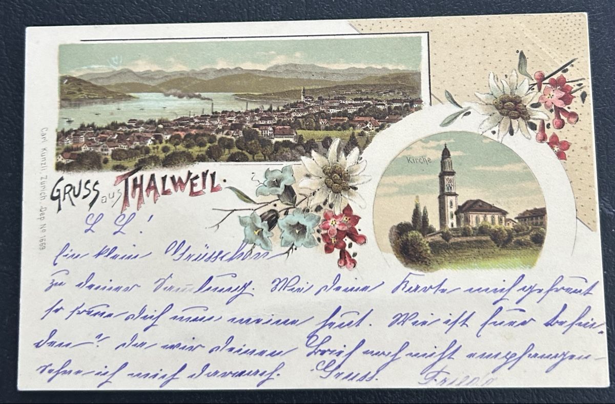 Cartoline postali: Gruss aus Thalwil Litho  – Usato da Horw venduto da Tellbub