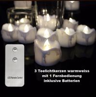 3 Teelichtkerzen mit Fernbedienung