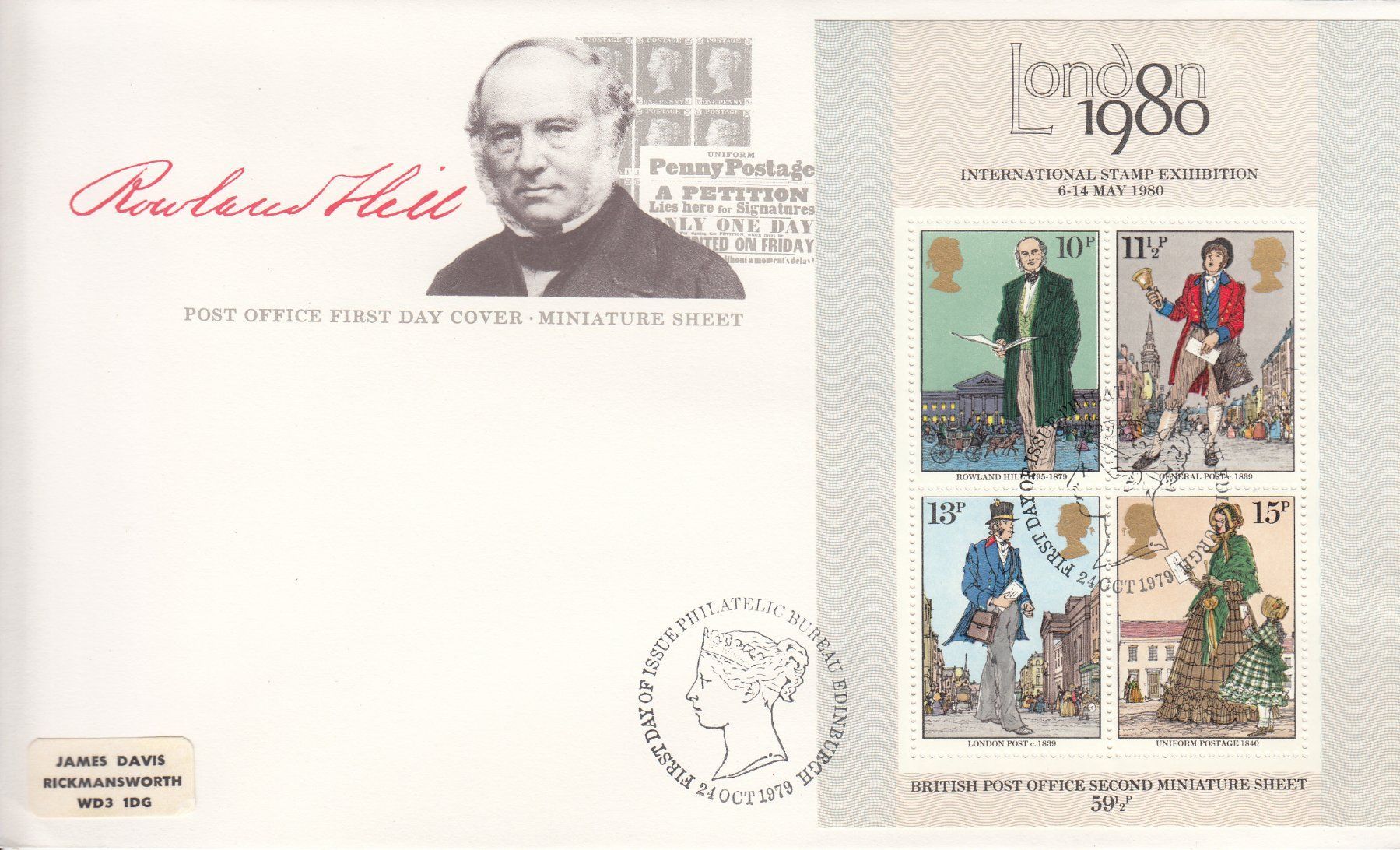 Tutti i francobolli: London Internat. Stamp Exhibition 1980 – Usato da Bürglen TG venduto da StampGraf 2