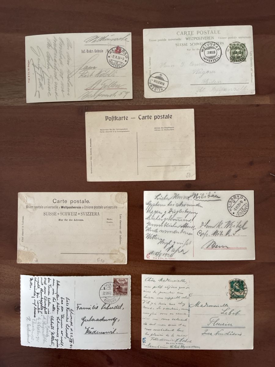 Cartoline postali: 13 Ansichtskarten Schweiz von Weissbad AP. A – Usato da Oftringen venduto da Cla.vD.74 1