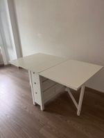 Klapptisch mit Schubladen weiss platzsparend gebraucht