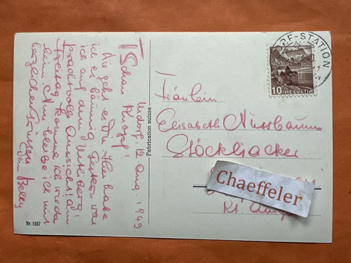 Cartoline postali: 1949 Urdorf ZH, Kirche – Usato da Zürich venduto da Chaeffeler 1