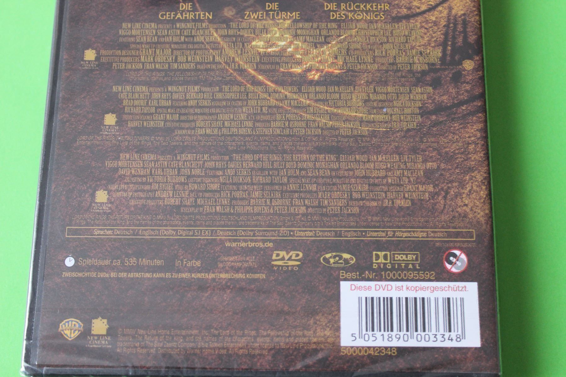 Alle DVDs: DER HERR DER RINGE TRILOGIE 3DVDs originalverpackt – Neu und originalverpackt aus Tübach von JamesStone 3