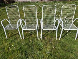 4 Gartenstühle, Hochlehner, sehr wahrscheinlich Emu