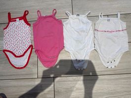 Sommer Träger/Bodys, Mädchen 86/92, 4 Stück