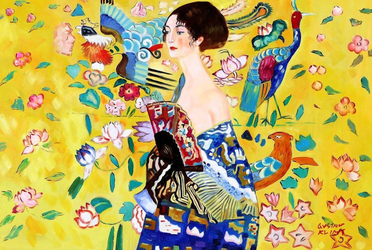 Riproduzioni & Creazioni: Gustav Klimt - Frau mit Fächer – Nuovo (secondo la descrizione) da Larnaca venduto da KunstDepot24
