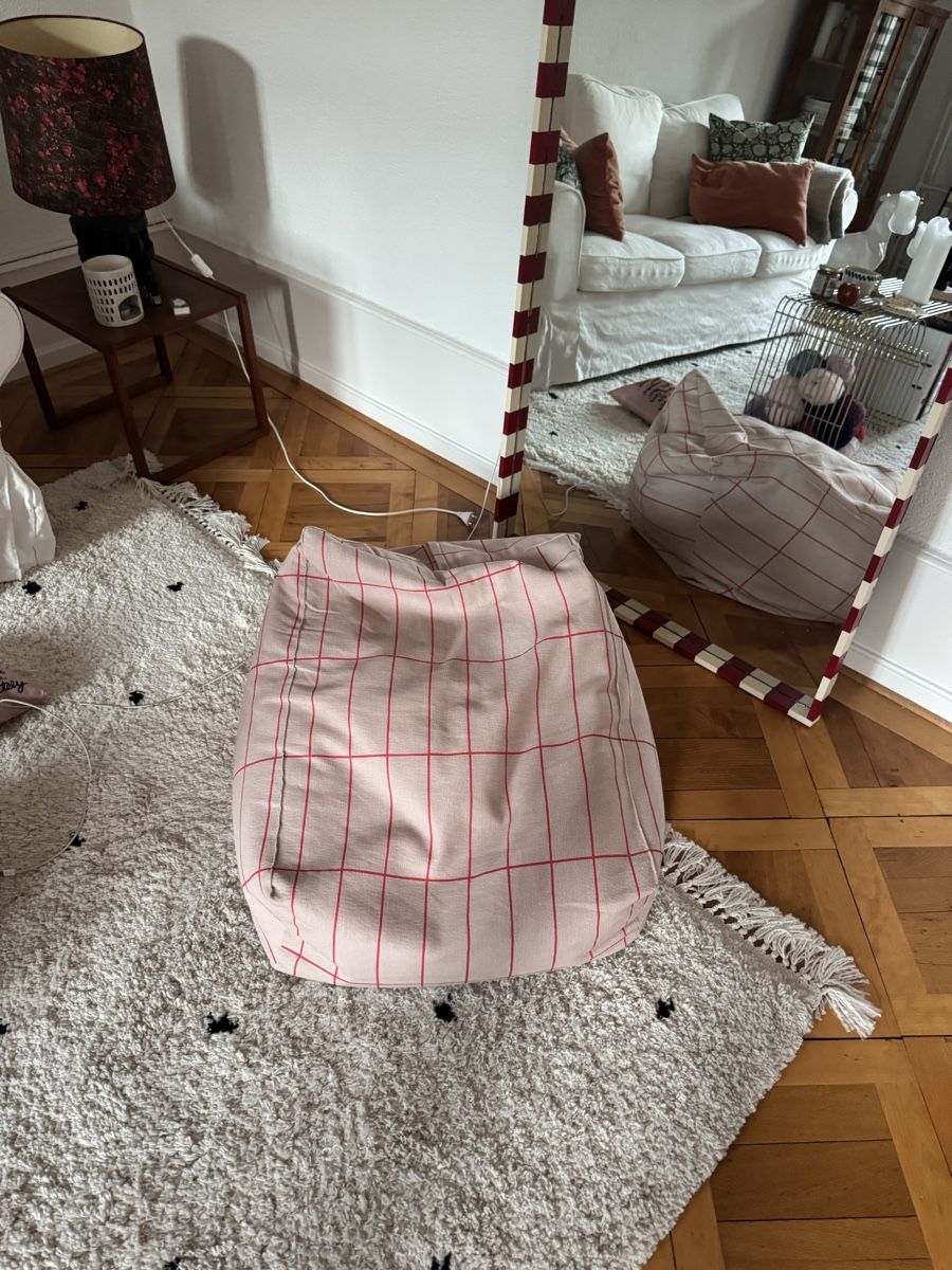 Nobodinoz Poltrone: Kinder-Sitzsack pink/rot kariert – Usato da Biel/Bienne venduto da leo_h2vb 3