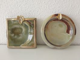 2 x cendriers en marbre onyx / 2 x onyx Marmor Aschenbecher