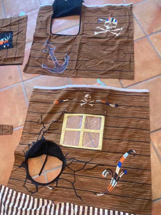 Vintage Piraten Schatzkarte Vorhänge 2er Set - Braun 70x200cm - Blickdicht & Wärmeisolierend