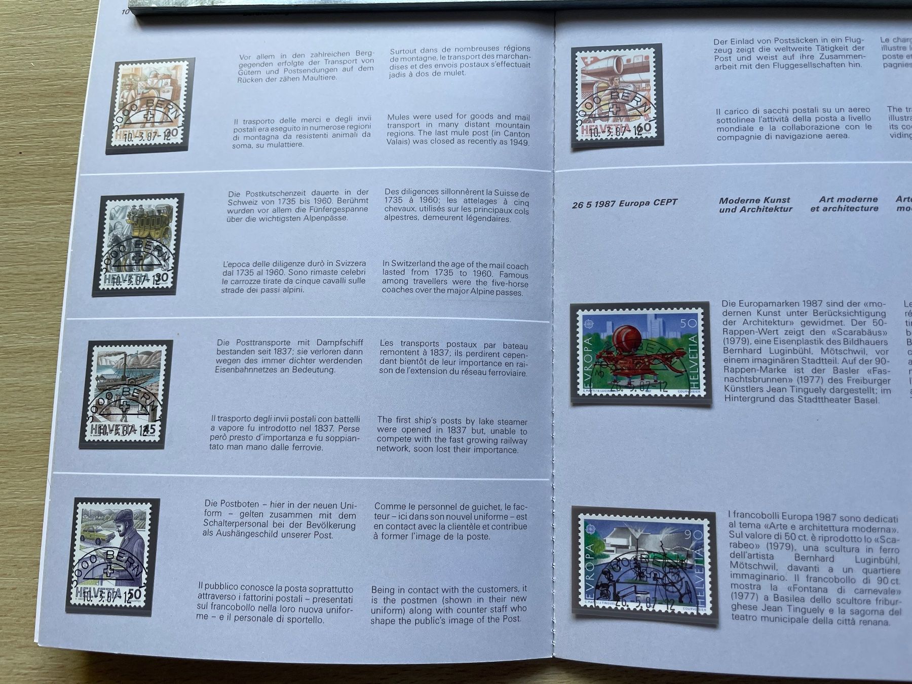 Tutti i francobolli: Carnet timb. 1987, prix poste 24.- SBK 86- – Usato da Sonceboz-Sombeval venduto da Comment2 3