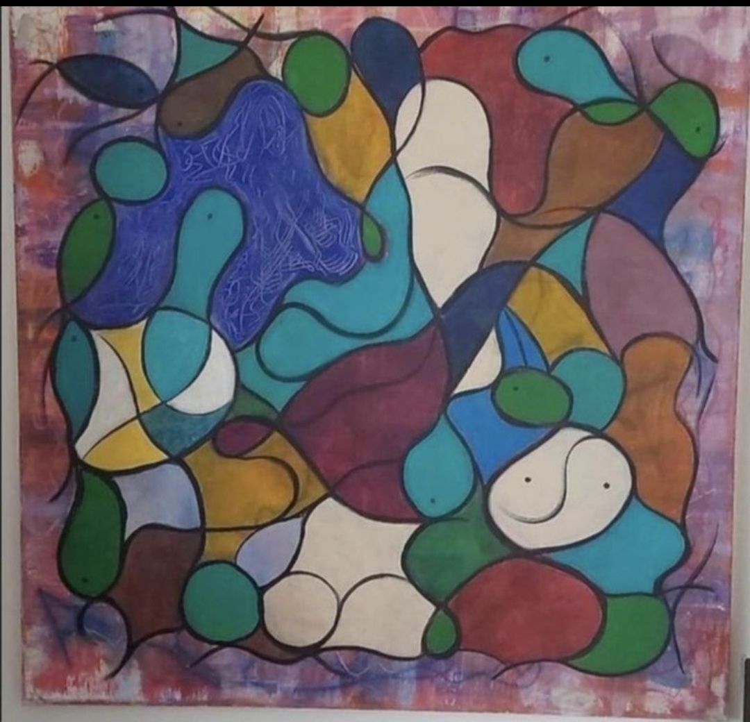 Gemälde: Abstraktes Gemälde, einzigartiges Kunstwerk handmade 100×100 – Neu (gemäss Beschreibung) aus Riehen von Steinbock1970 3