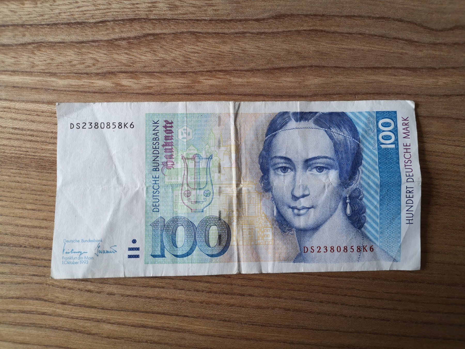 Banknoten: Alte Banknote 100 Deutsche Mark – Gebraucht aus Mümliswil von