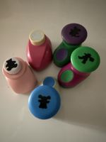 5 Stanzformen Bastelzubehör Figuren verschiedene Farben