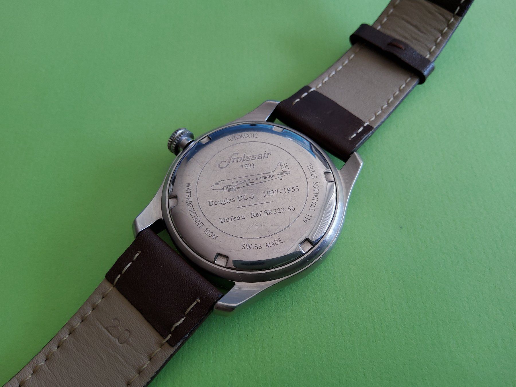 Dufeau Watch SWISSAIR Fliegeruhr DC-3 (Gebraucht) in Grüningen für 