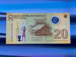 Nicaragua 2007 - 20 Cordobas UNC - Polymer