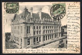 AK Lausanne, Hotel des Postes, 1905