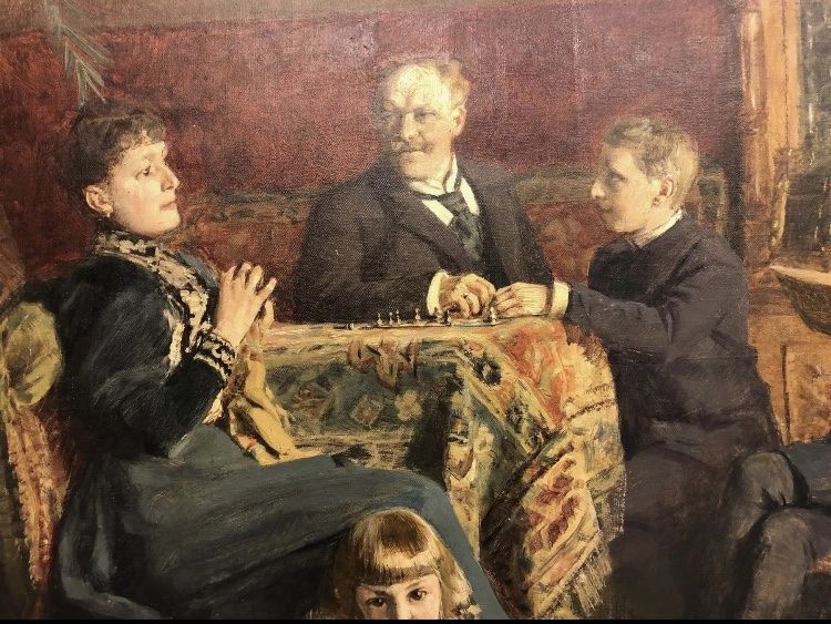 Fantastisches Ölgemälde / Berner Patrizierfamilie um 1900 Kaufen auf