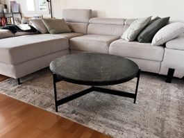 Couchtisch rund schwarz mit Steinplatte guter Zustand