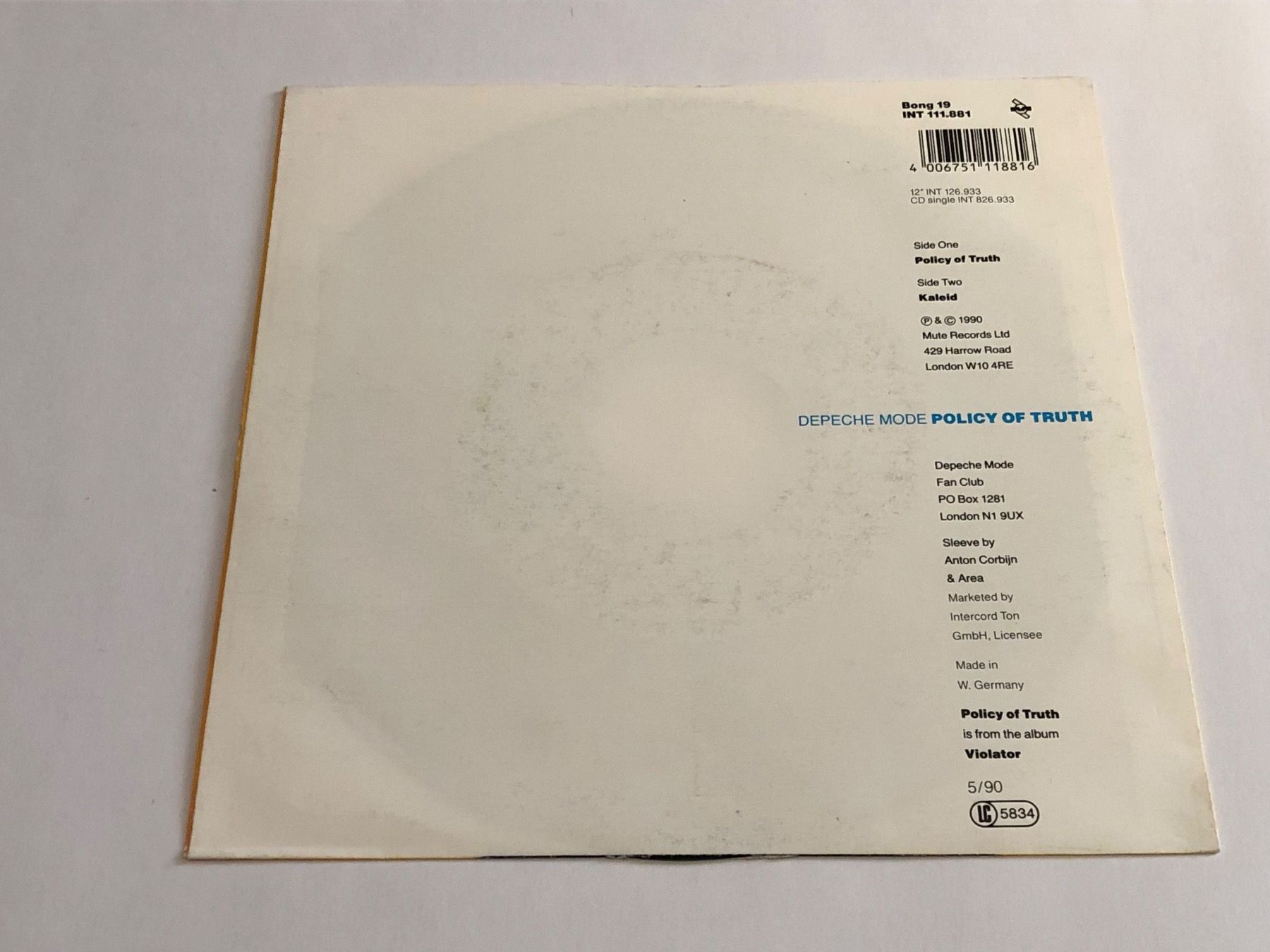 Dischi in vinile: Depeche Mode. 1990. Policy of Truth – Usato da Faulensee venduto da Mizuno06 2