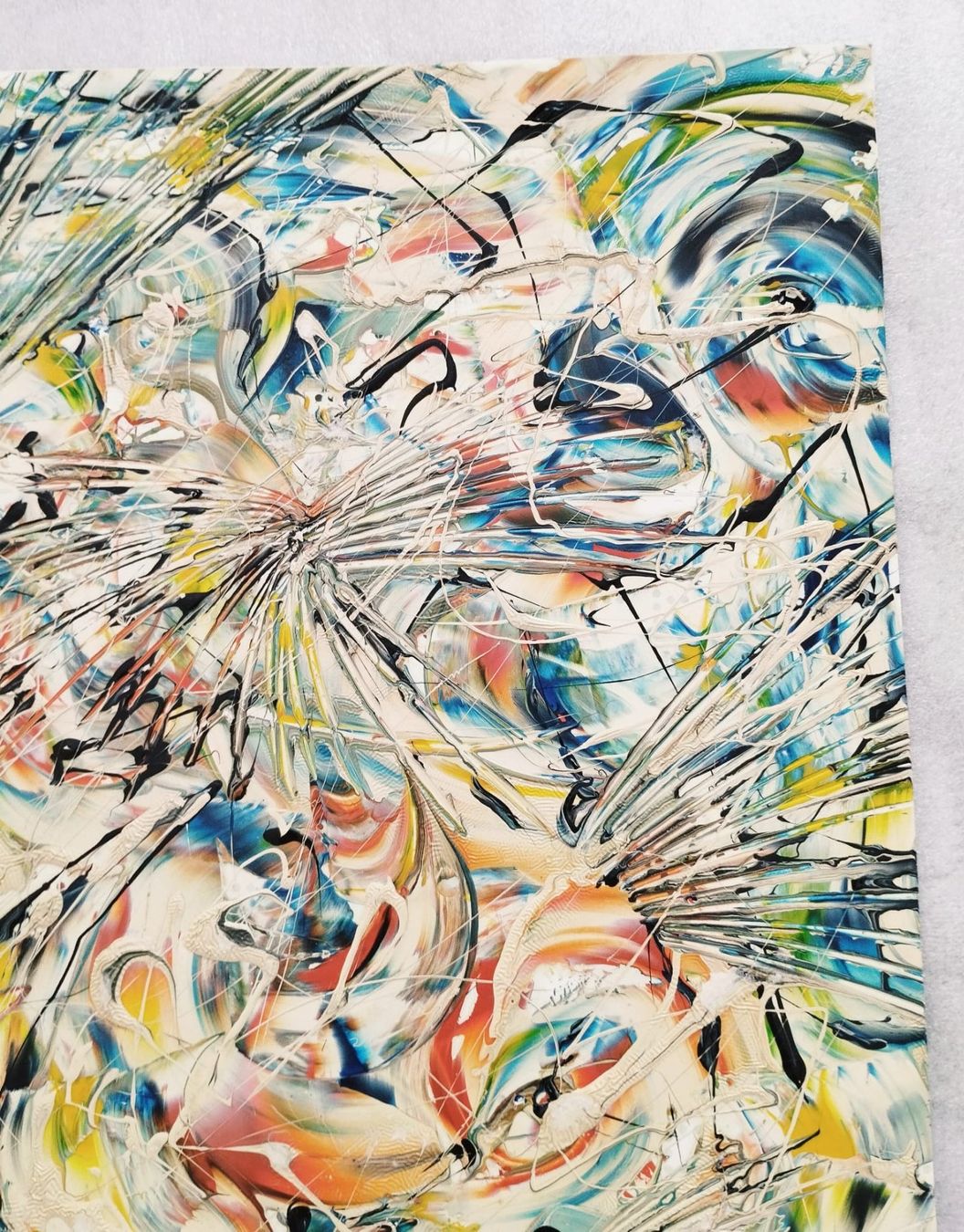 Gemälde: ✨ "BAFFI" Abstract Gem-Signed Original, 38×38 cm✨ – Gebraucht aus Dübendorf von ChromaticLibrary25 4