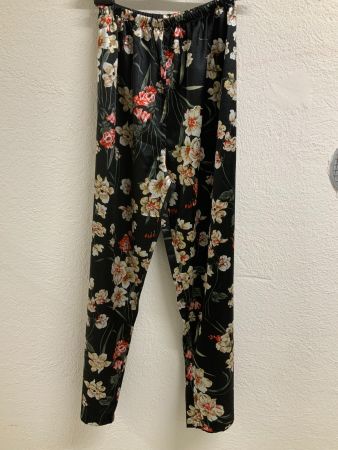 Pyjama Hose Schwarz Blumenmuster Grösse M Polyester