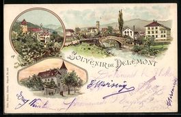 Litho Delemont, Ortspartien mit Gebäude