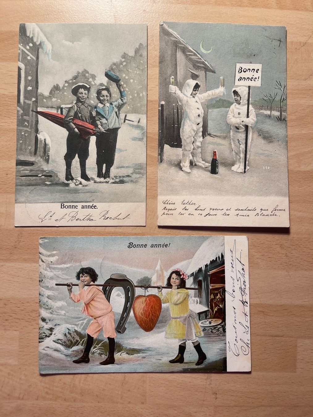 Cartoline postali: 3 alte,antike Neujahrskarten, – Usato da Strengelbach venduto da Aschatan5