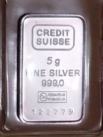 5 Gramm Credit Suisse Silberbarren 999.0