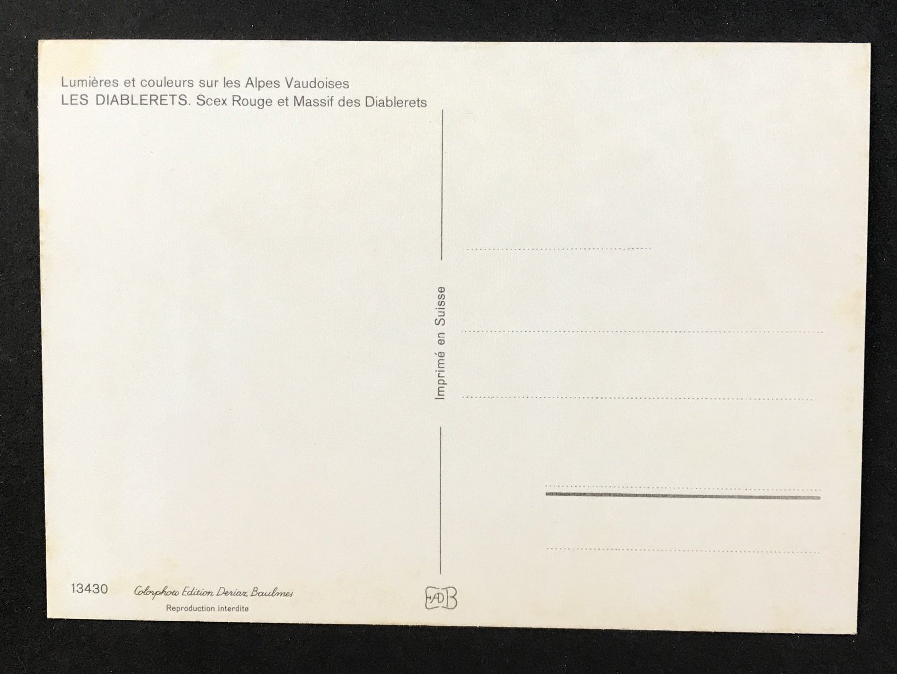 Cartoline postali: ANSICHTSKARTE LES DIABLERETS – Usato da Ostermundigen venduto da wini63 1