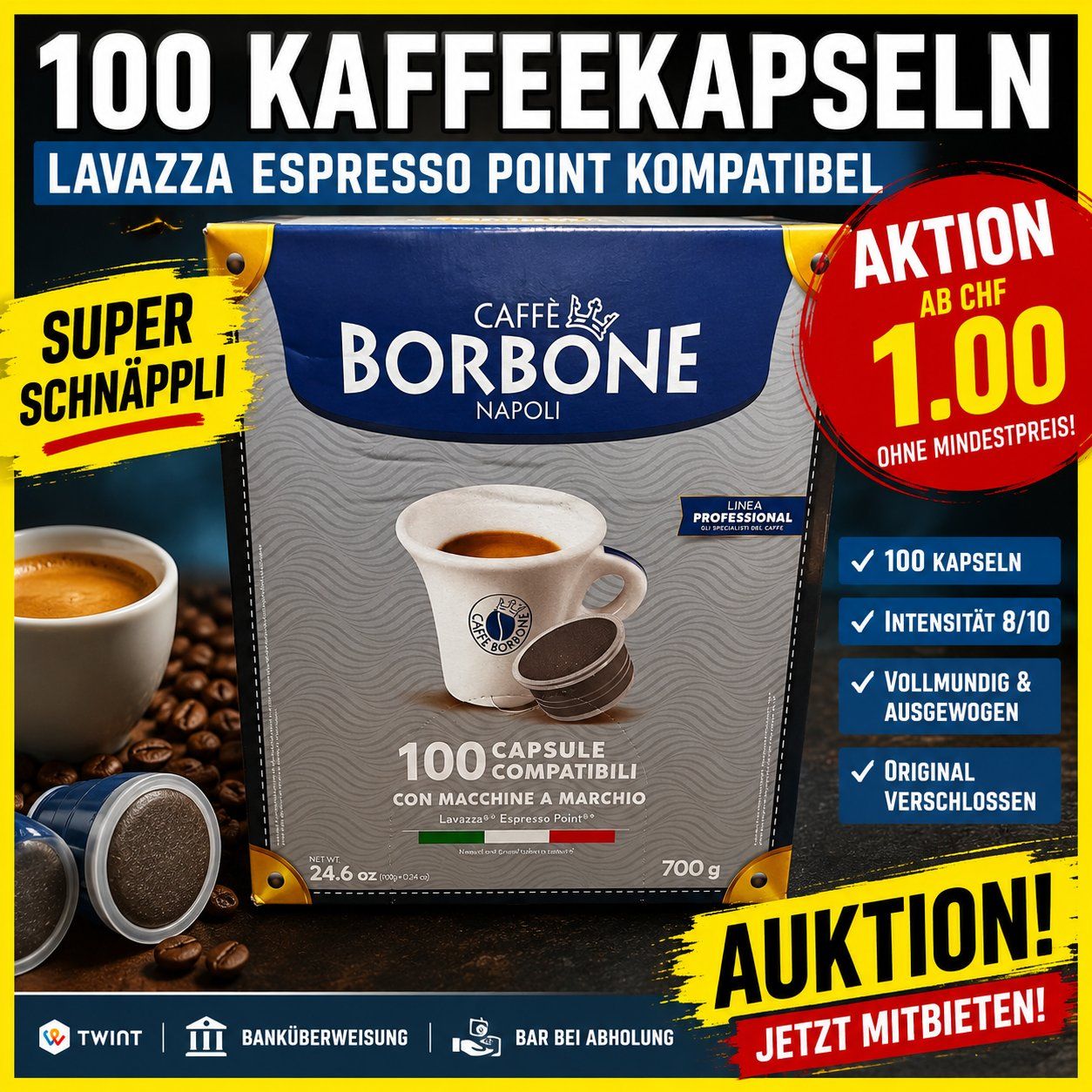 Lavazza Aliments & Spécialités: Lavazza Espresso Point 100 Caffè Borbone Blu ab CHF 1.00 – Neuf avec emballage d'origine à Tägerwilen par Swiss-Ricardo