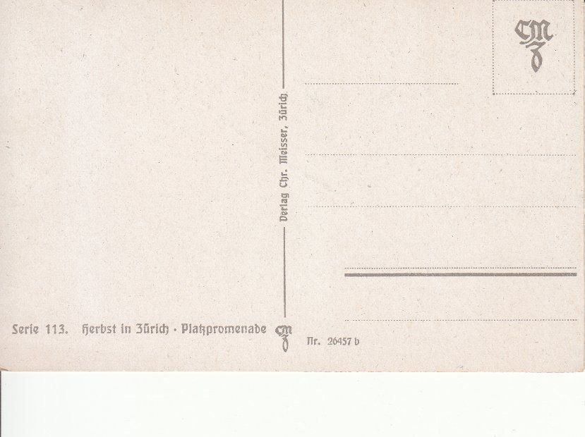 Cartoline postali: Zürich, Platzpromenade, ca. 1925 – Usato da Bürglen TG venduto da StampGraf 1