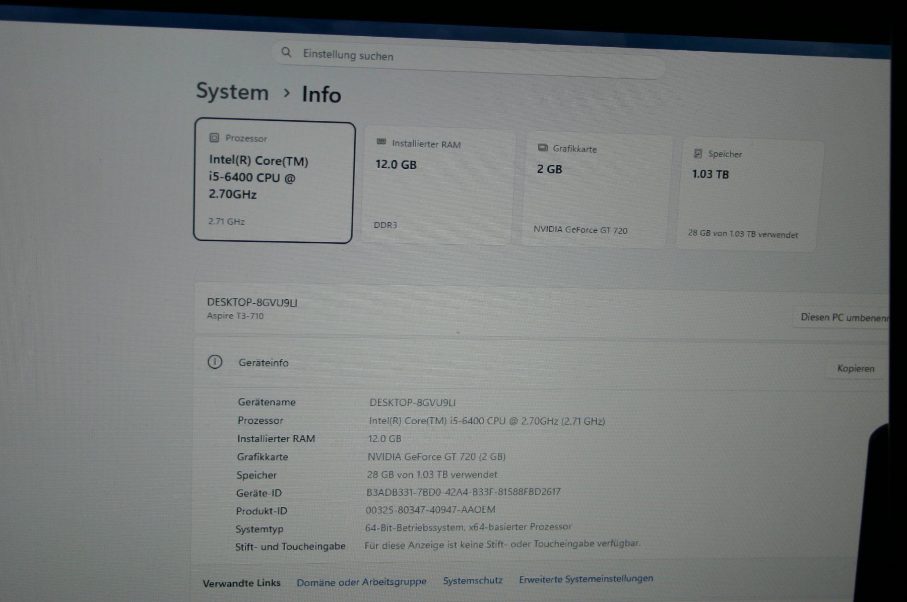 Acer PC: Acer PC Aspire Win 11 kompatibel – Usato da Stettlen venduto da Bigjm 3