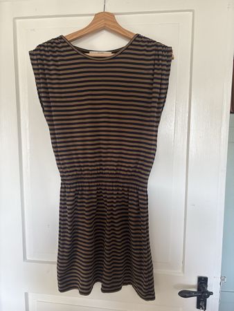Robe Sessun rayée marron et bleu marine taille XS