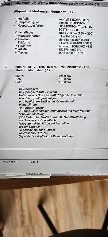 Betten: Boxspringbett Moonshot 180cmx200cm – Gebraucht aus Gossau SG von dan_6njz 1