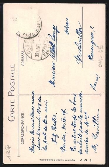 Cartoline postali: AK Genève, Les Mouettes, 1907 – Usato da Berlin venduto da bartko-reher 1