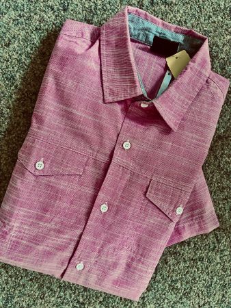 Herren Hemd kurzarm rot, fein gemustert, GrM/50 fabrikneu!!!