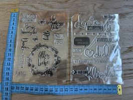 Silikonstempel Set mit Texten und Motiven neu
